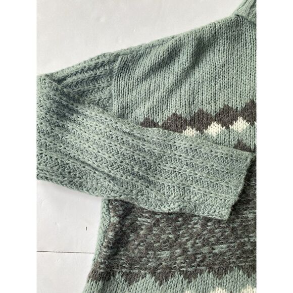 Vtg Knox Rose Cropped Mock Turtleneck Chunky Knit Sweater Sz L Soft Pullover - Picture 5 of 9